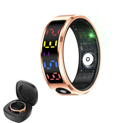 -Smart Ring Men Women LED Display Screen,Gift Ring,Heart Rate Blood Oxygen Monitor,Multi Sport Modes,5Atm Waterproof